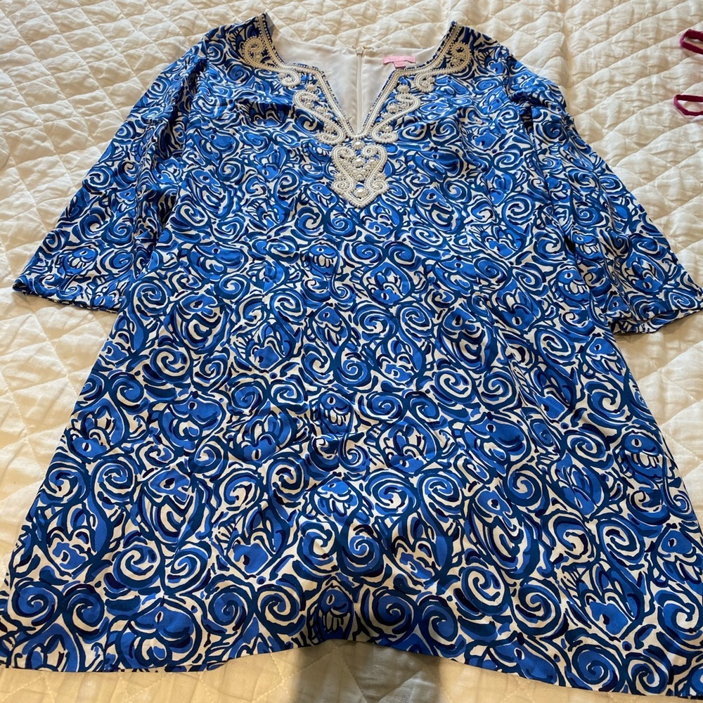 Lilly Pulitzer blue & white dress size L